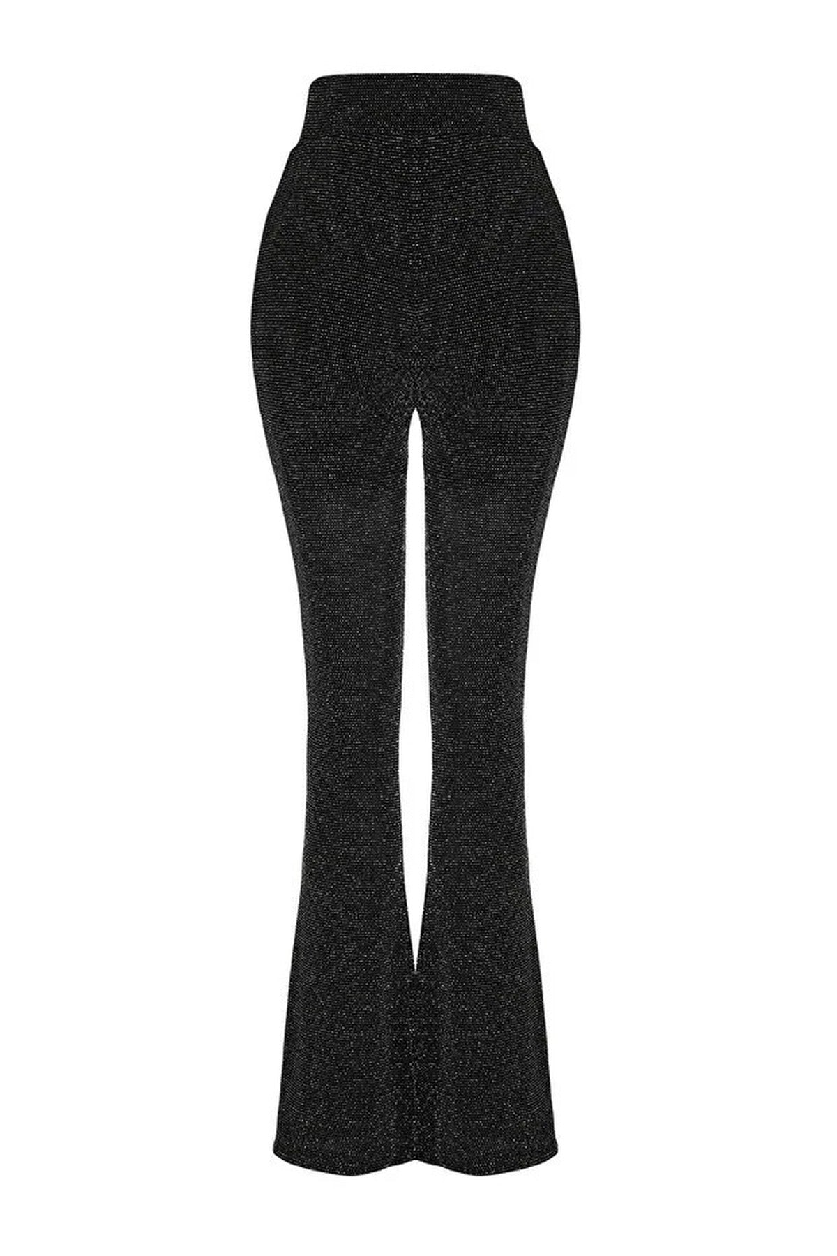 High Waist Glittery Knit Trousers