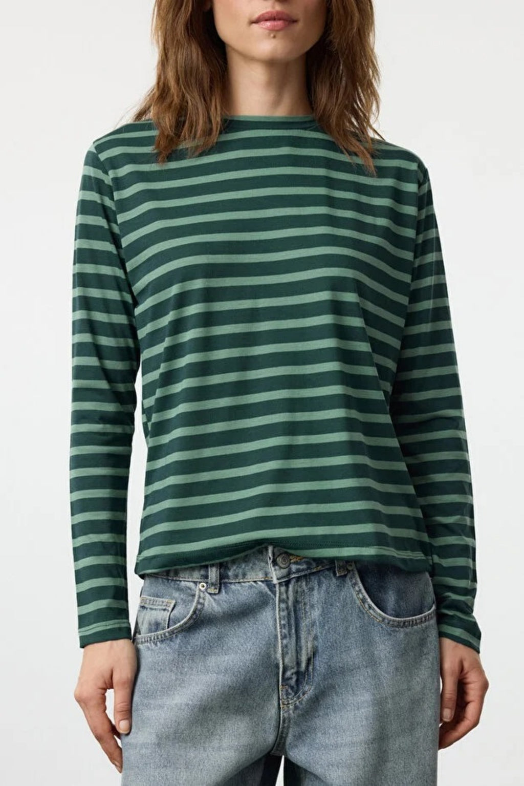 Striped Crew Neck Knit T-Shirt