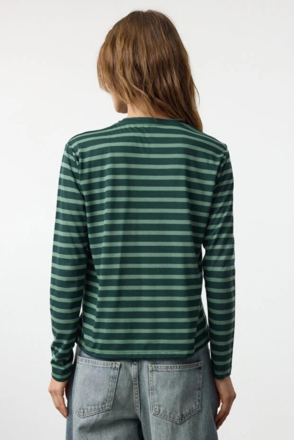 Striped Crew Neck Knit T-Shirt