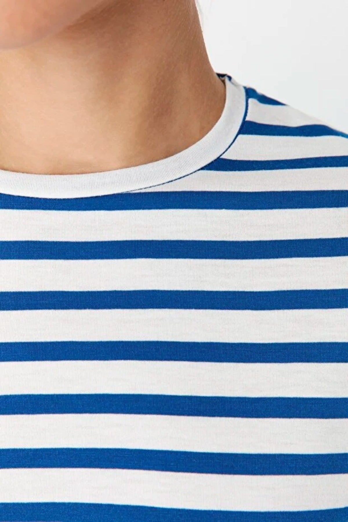 Striped Crew Neck Knit T-Shirt