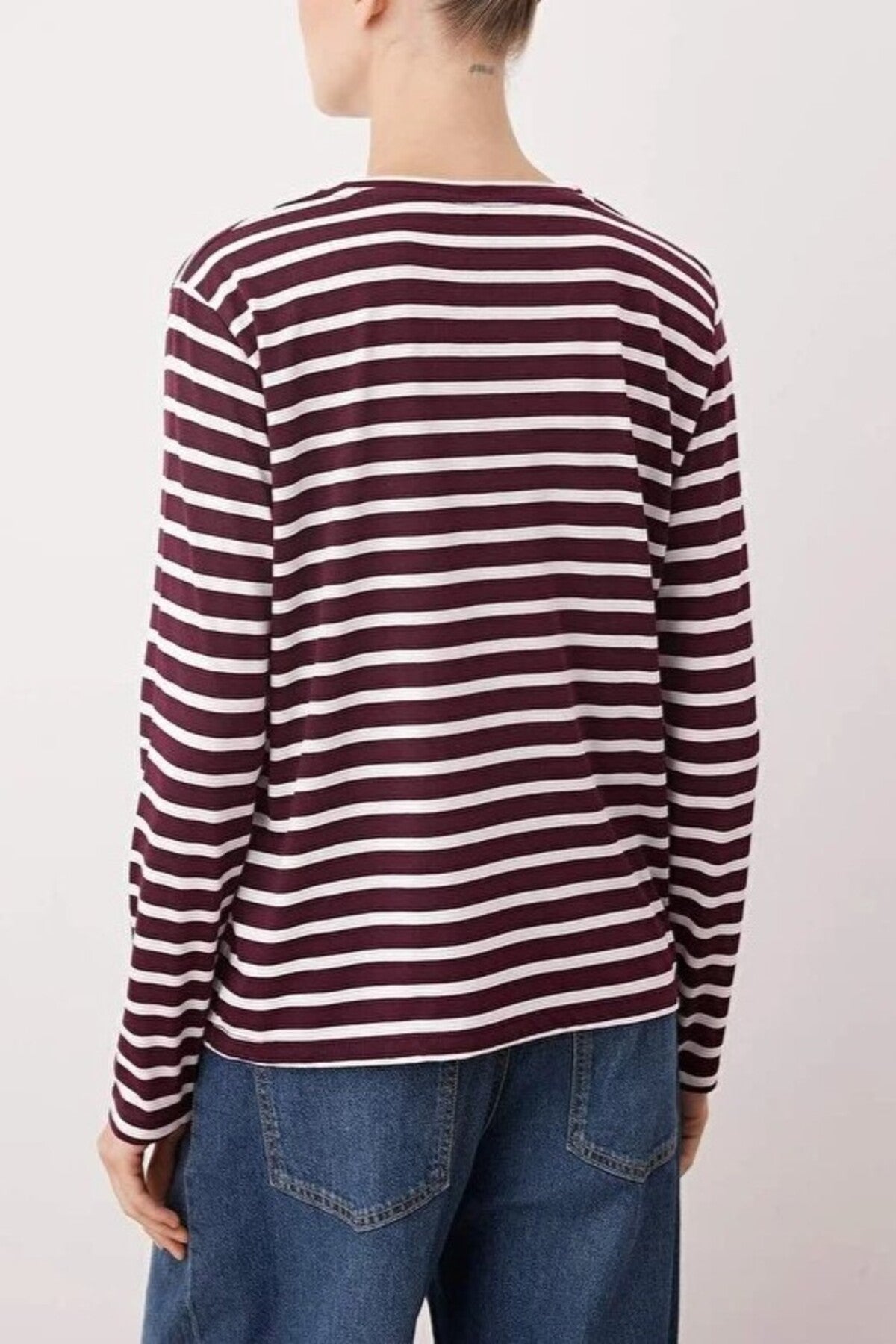 Striped Crew Neck Knit T-Shirt