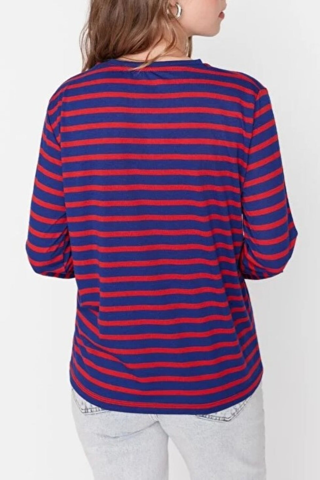 Striped Crew Neck Knit T-Shirt