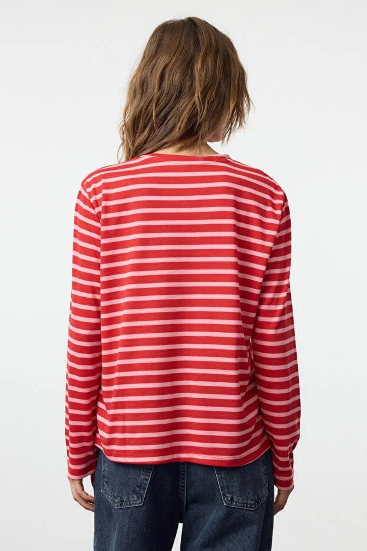 Striped Crew Neck Knit T-Shirt