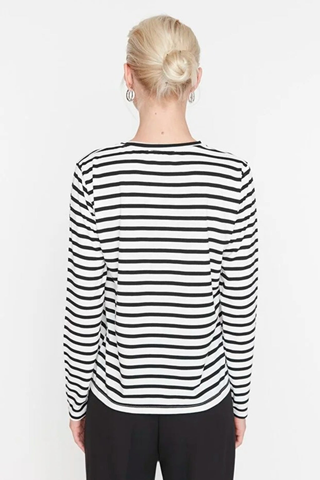 Striped Crew Neck Knit T-Shirt