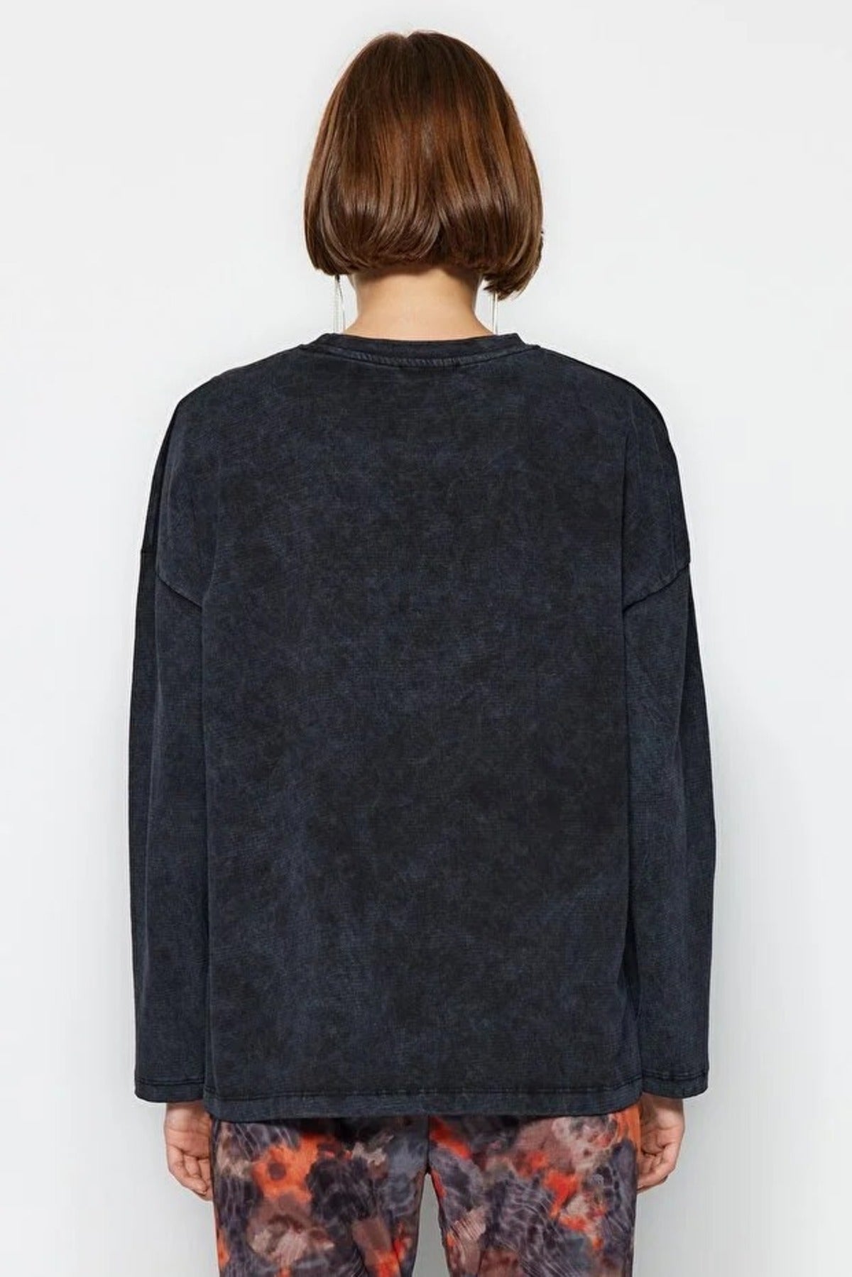 Thick Cotton Vintage Effect Relaxed Crew Neck Knit T-Shirt