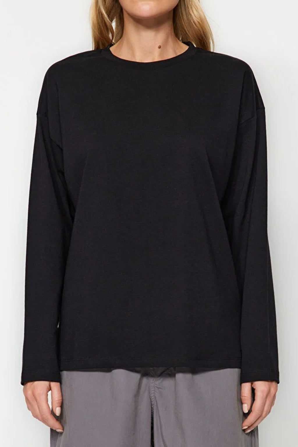 Thick Basic Crew Neck Knit T-Shirt