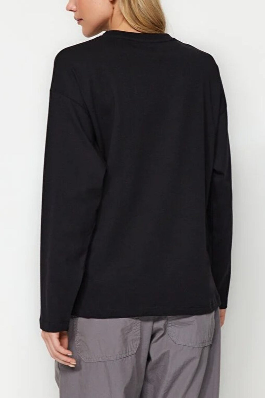 Thick Basic Crew Neck Knit T-Shirt