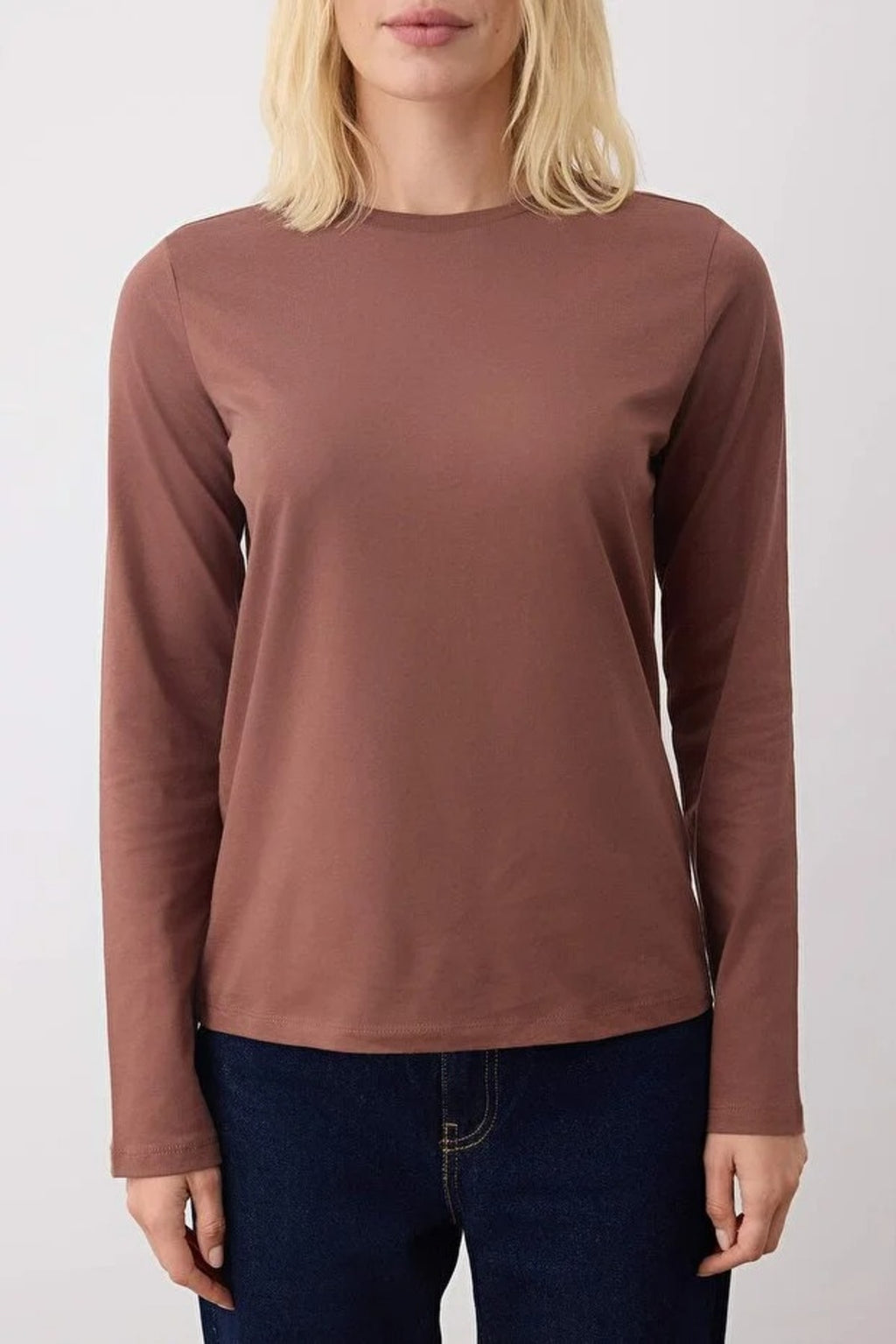 Long Sleeve Crew Neck Basic Knit T-Shirt