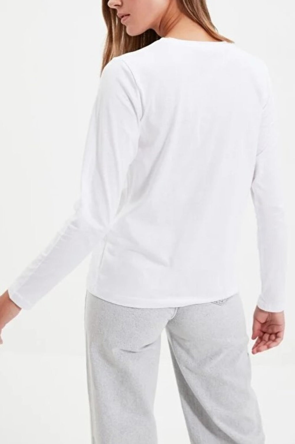 Long Sleeve Crew Neck Basic Knit T-Shirt