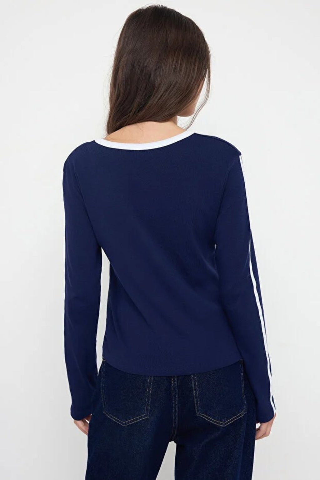 Crew Neck Knit T-Shirt with Slogan Print