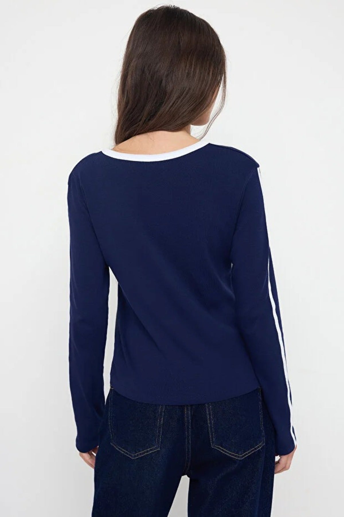 Crew Neck Knit T-Shirt with Slogan Print