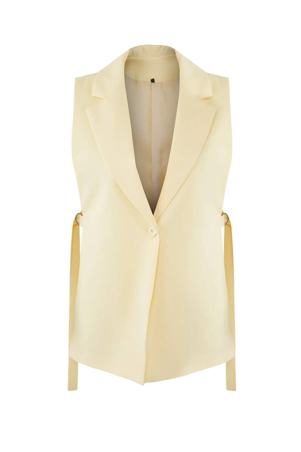 Oversize Lined Woven Vest with Side Tie Detail