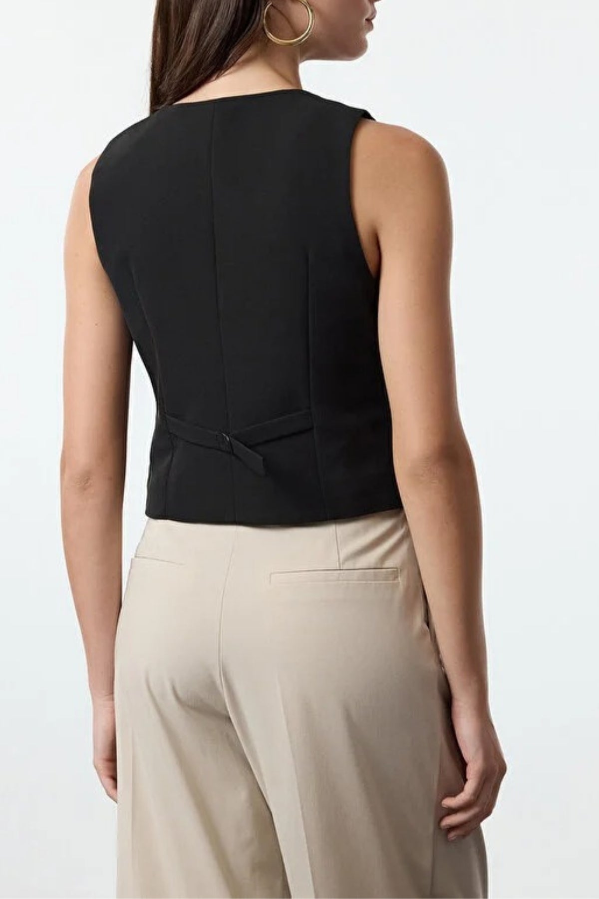Fitted Crop Woven Vest