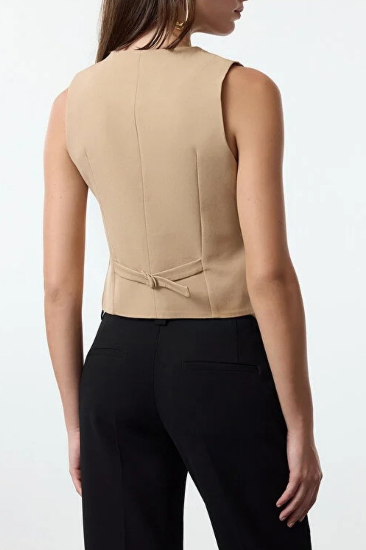 Fitted Crop Woven Vest