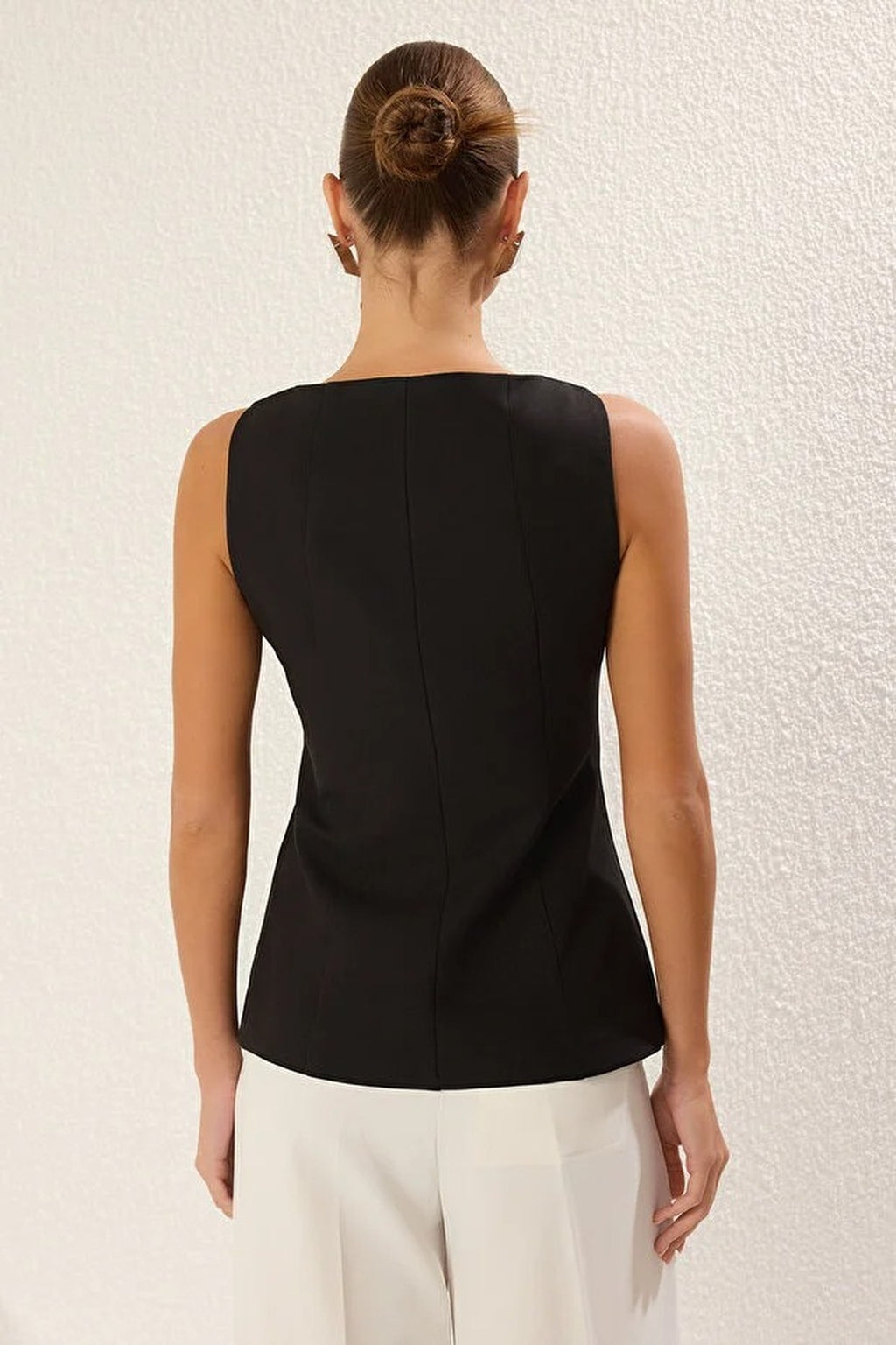 Boat Neck Regular Woven Vest