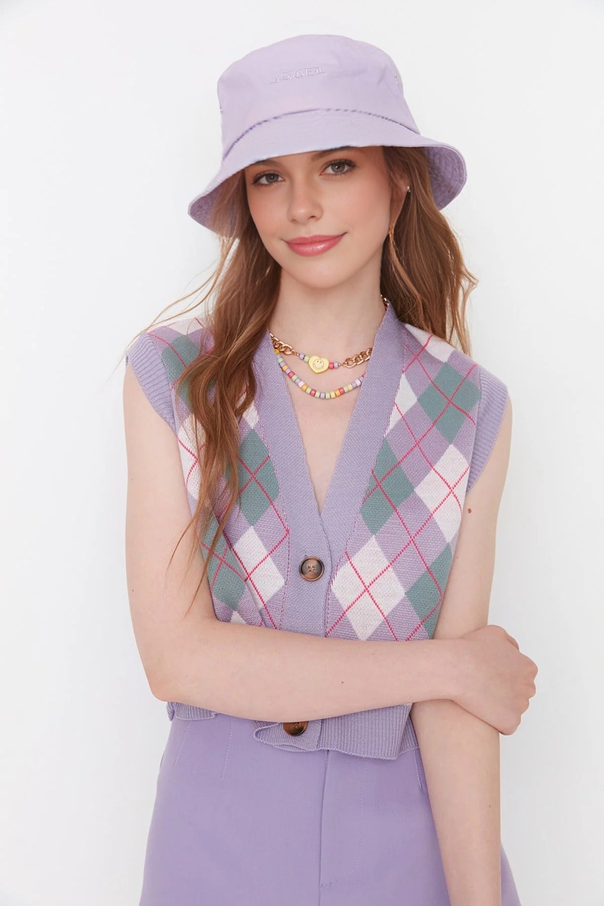 Crop V-Neck Knit Vest