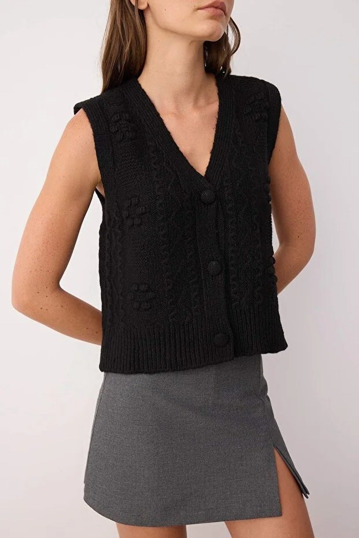 Soft Textured Knit Vest