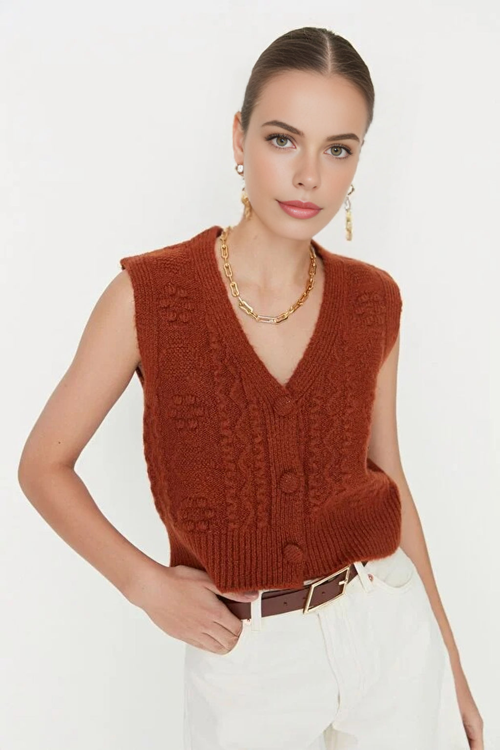 Soft Textured Knit Vest