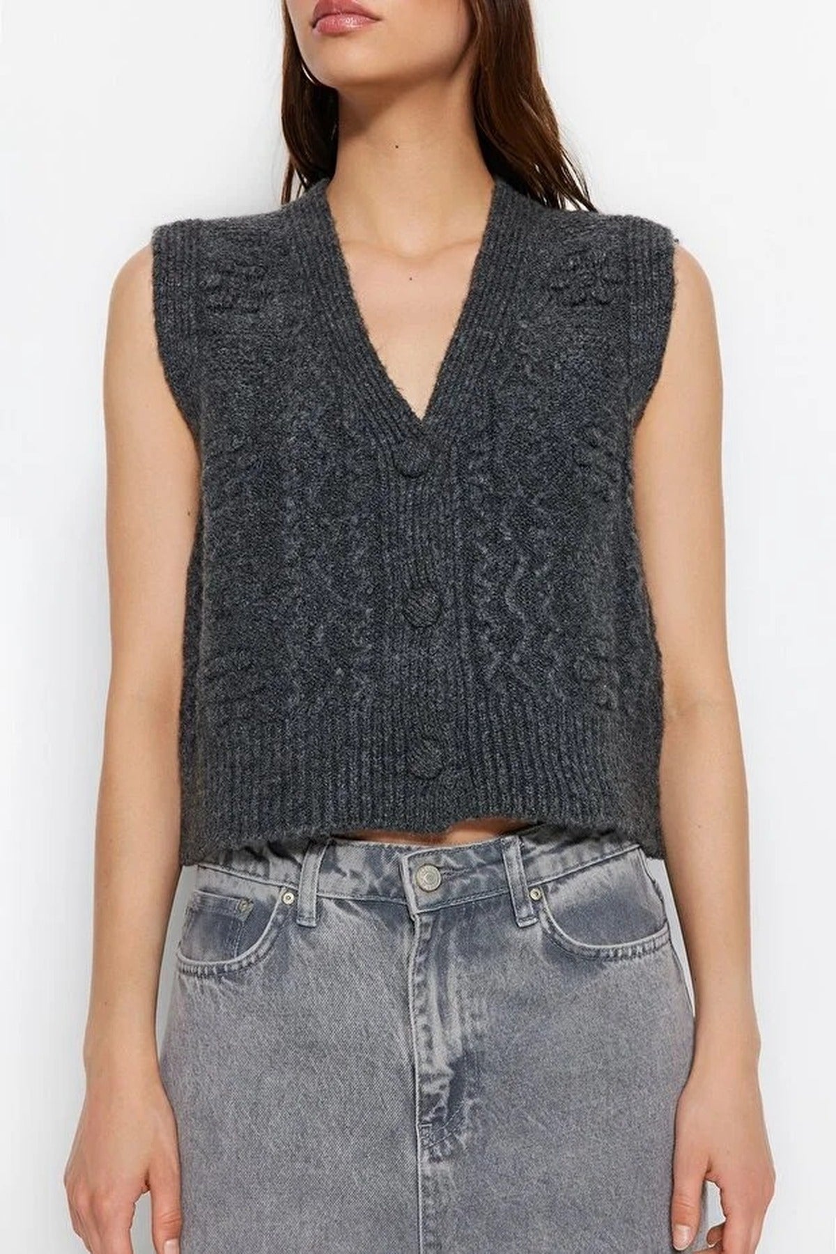 Soft Textured Knit Vest