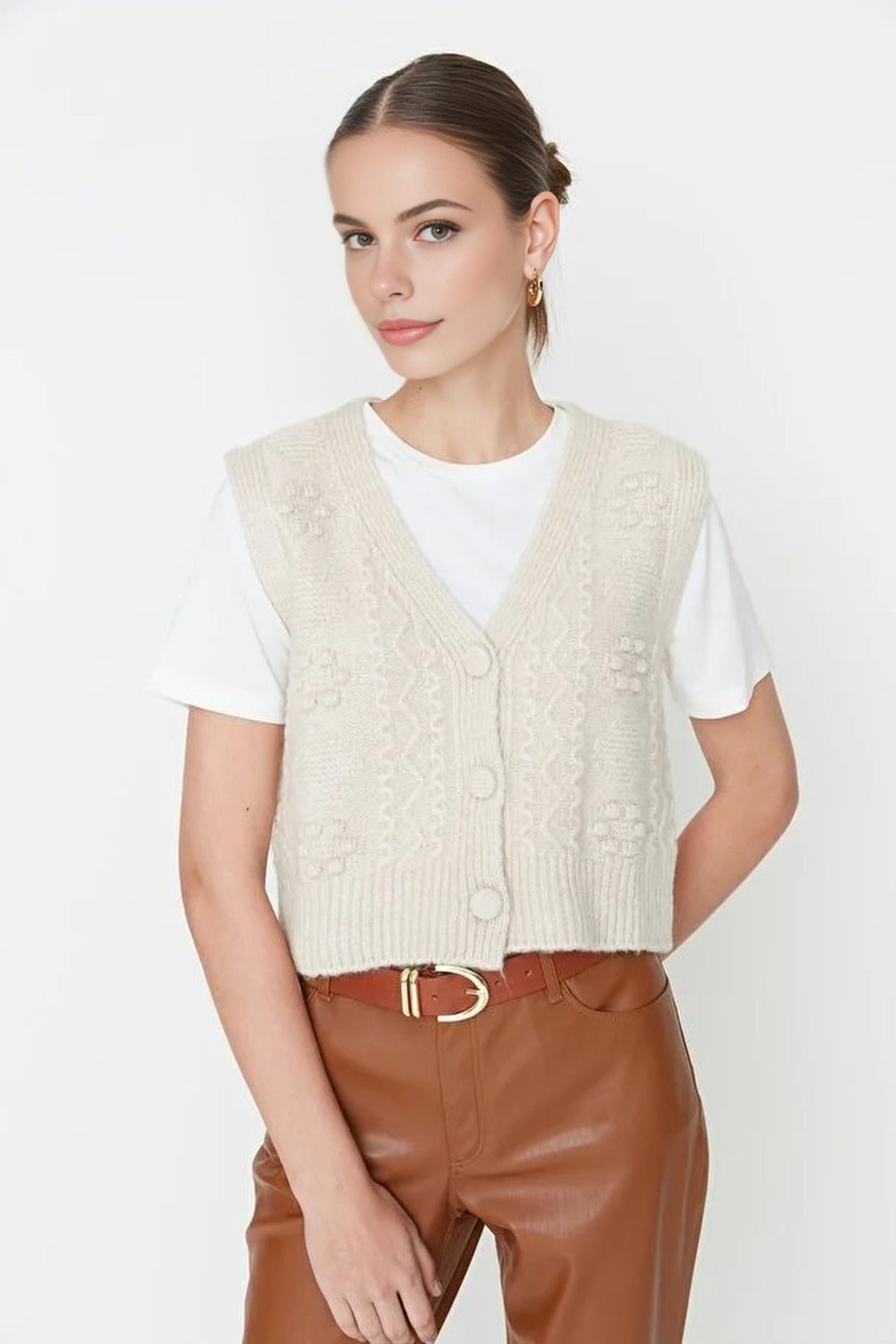 Soft Textured Knit Vest