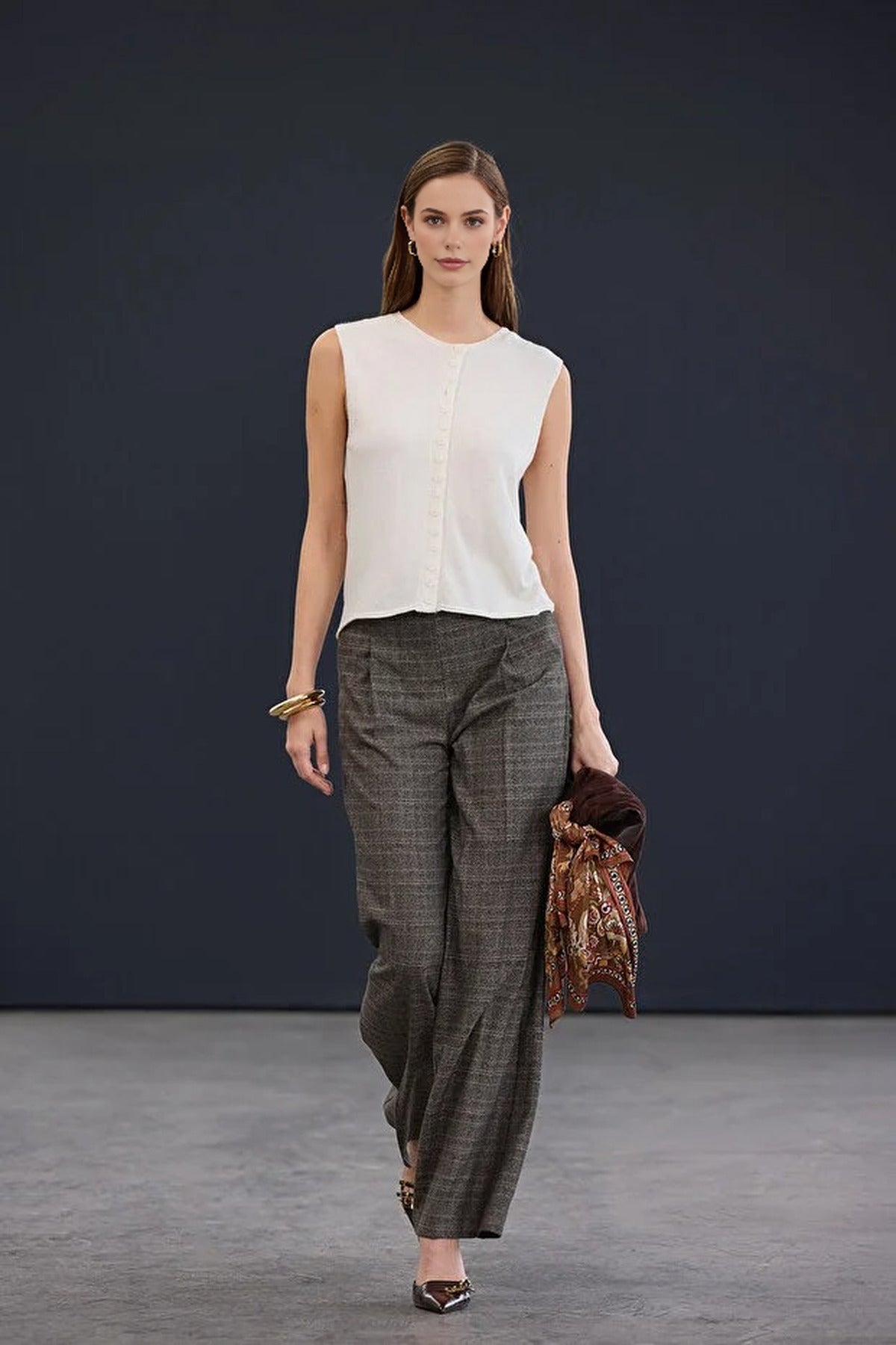 Regular Cashmere Blend Crew Neck Vest