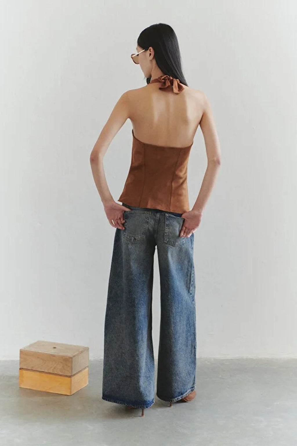 Halter Neck Vest with Tie Neck