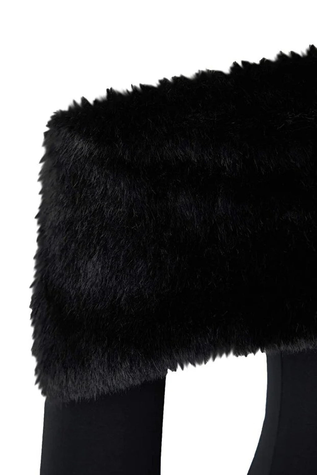 Faux Fur Carmen Collar Knit Party Blouse