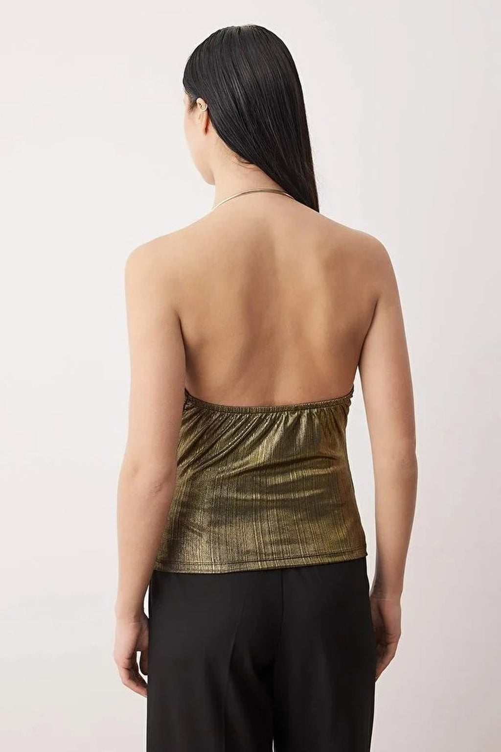 V-Neck Knit Party Blouse with Accessory Details