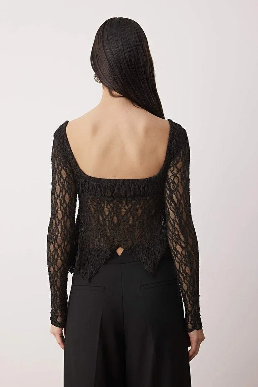 Square Neck Unlined Lace Party Blouse
