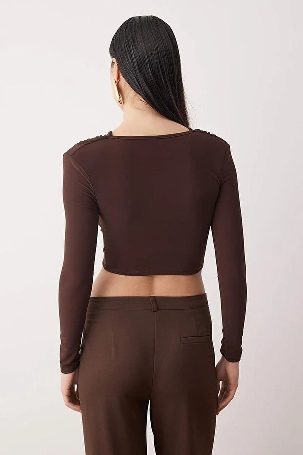 Buckle Detail V-Neck Knit Party Blouse