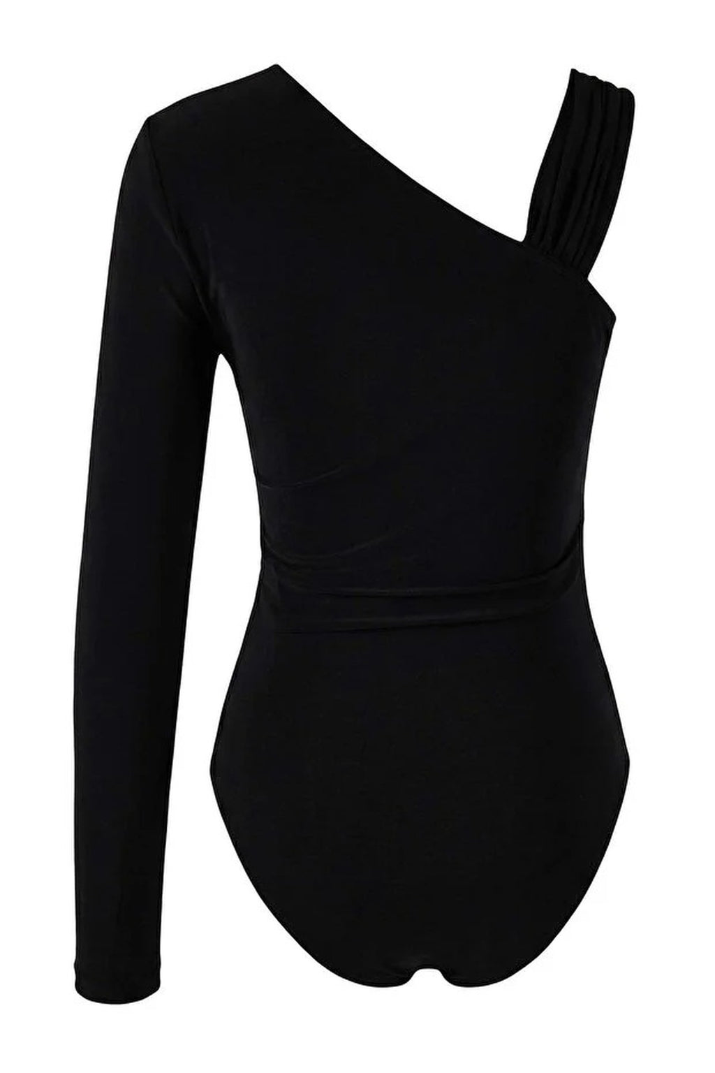 Asymmetrical Neckline Knit Party Bodysuit with Accessory Details
