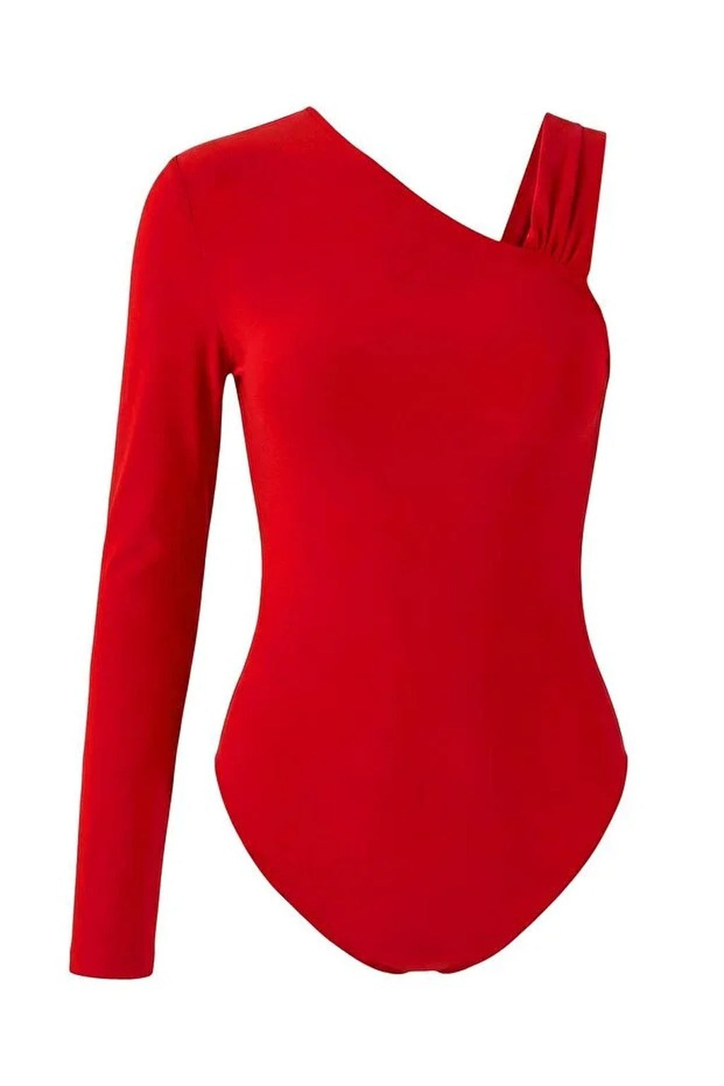 Asymmetrical Neckline Knit Party Bodysuit with Accessory Details