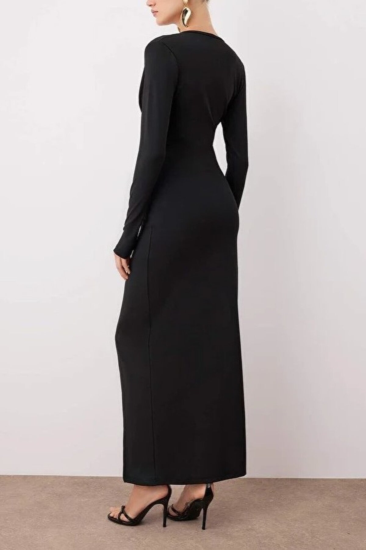 Fitted Knit Elegant Maxi Evening Dress