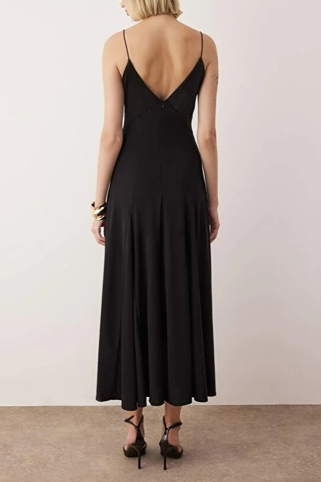 Knit Satin Detailed Maxi Unlined Evening Dress