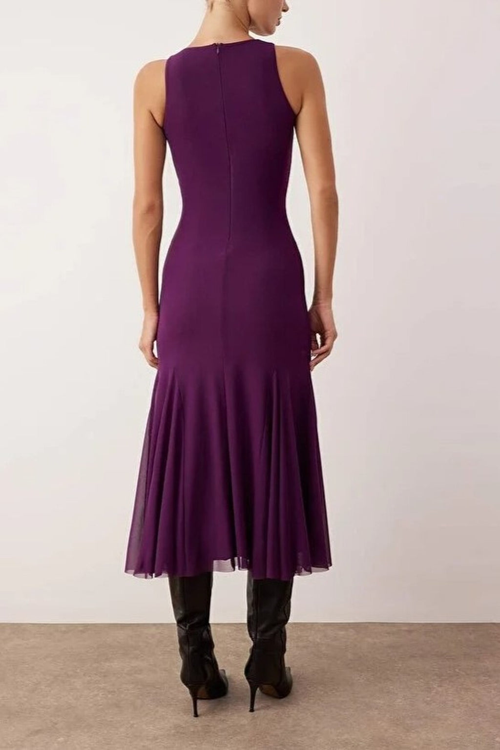 Tulle Maxi Party Dress with Flounce Skirt