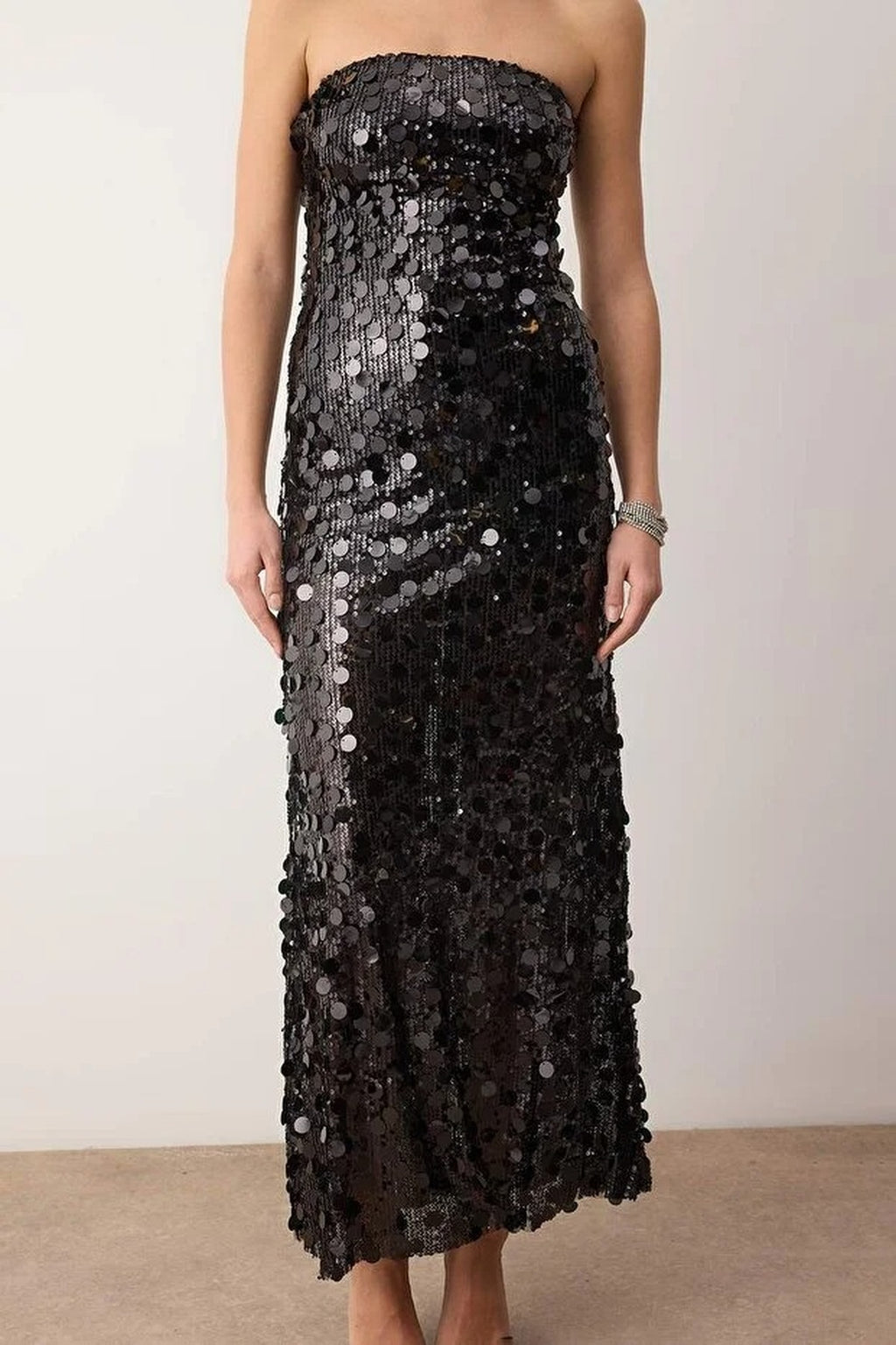 Sparkling Sequin Lined Evening Dress