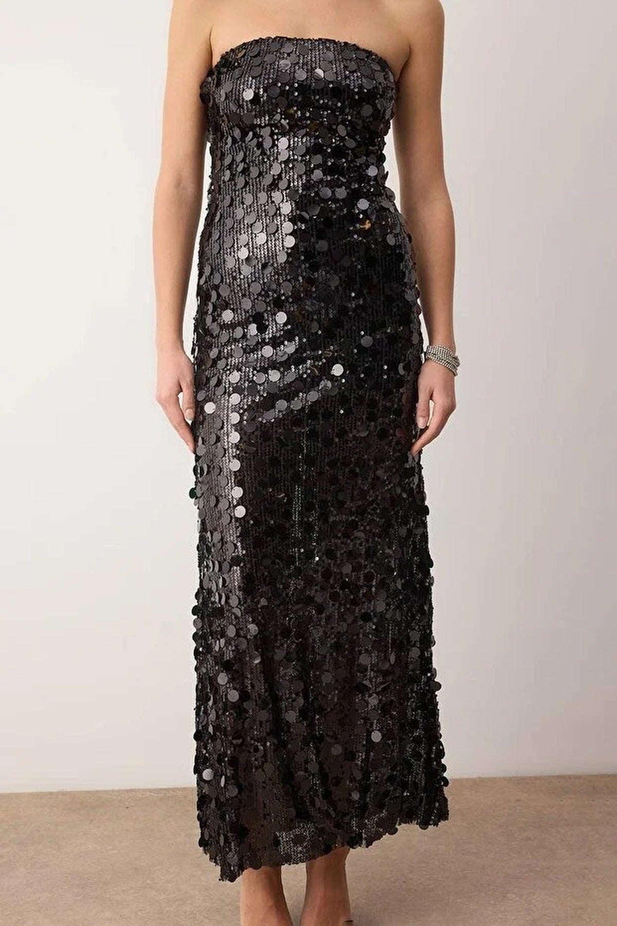 Sparkling Sequin Lined Evening Dress