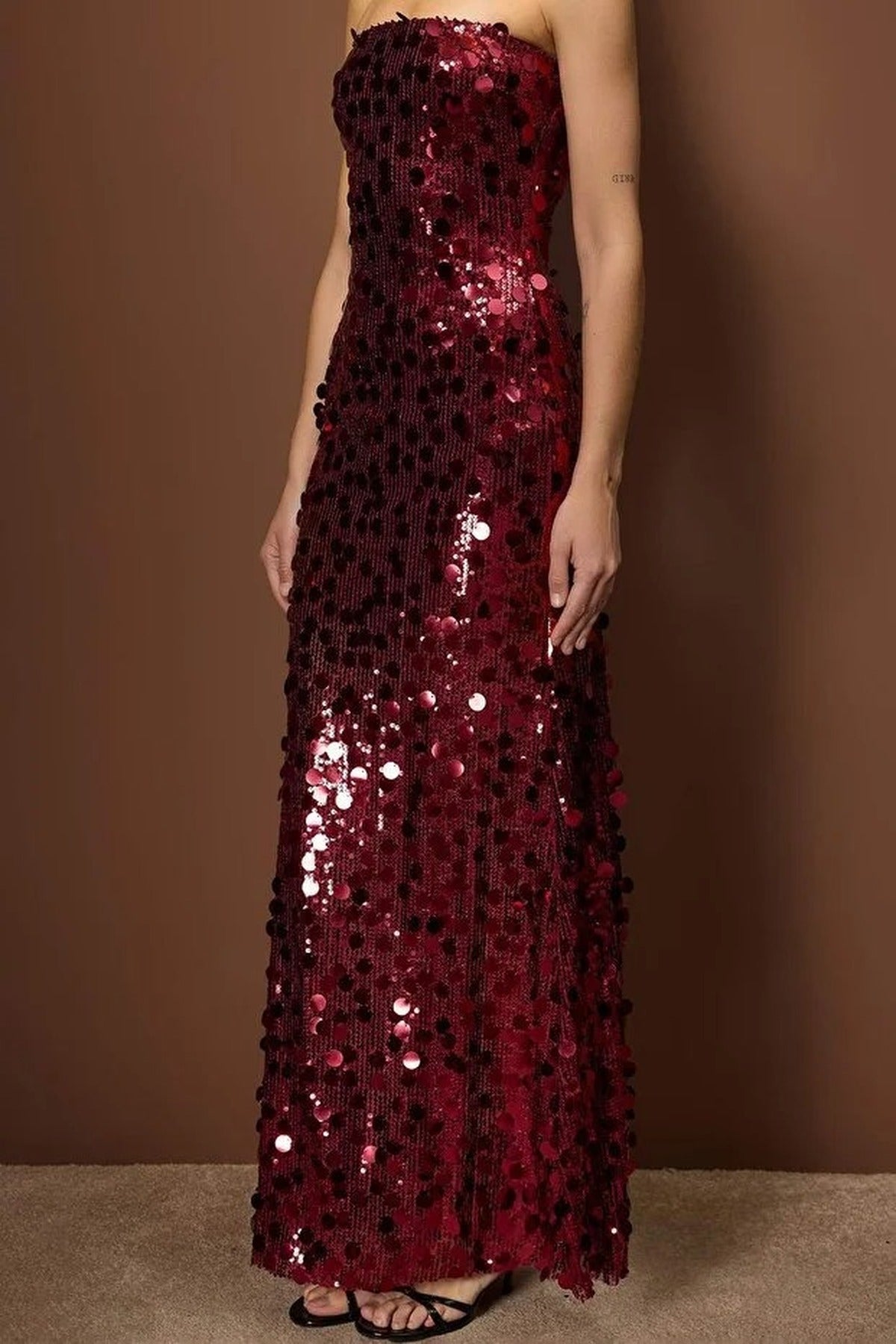 Sparkling Sequin Lined Evening Dress