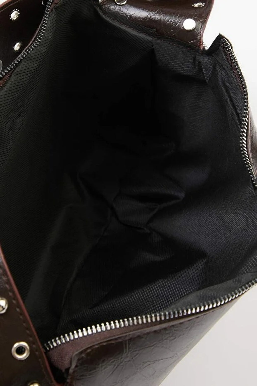 Faux Leather Shoulder Bag with Stud Detail