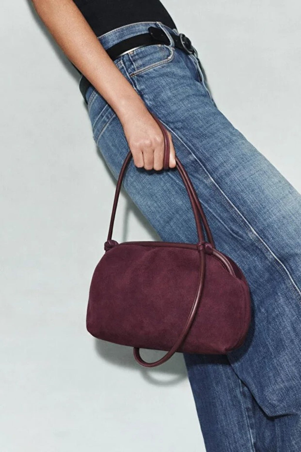 Suede Magnetic Clasp Women's Shoulder Bag