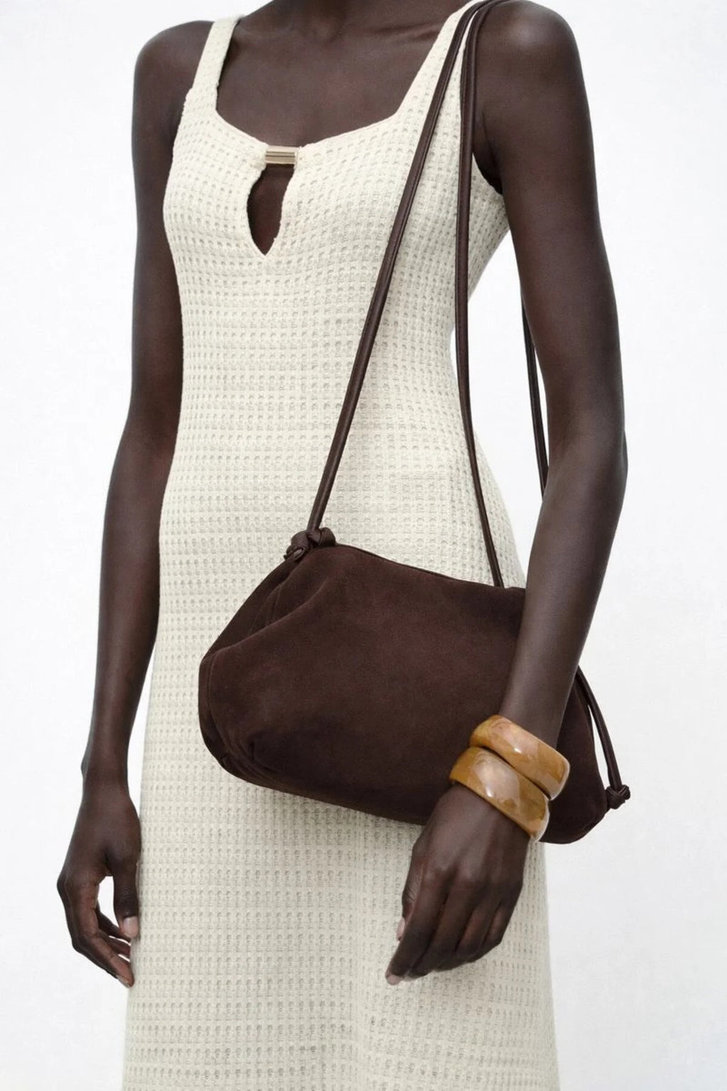 Suede Magnetic Clasp Women's Shoulder Bag