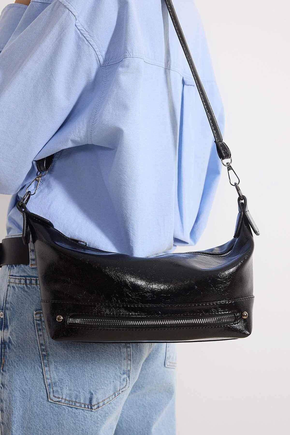 Zipper Detail Women's Mini Shoulder Bag