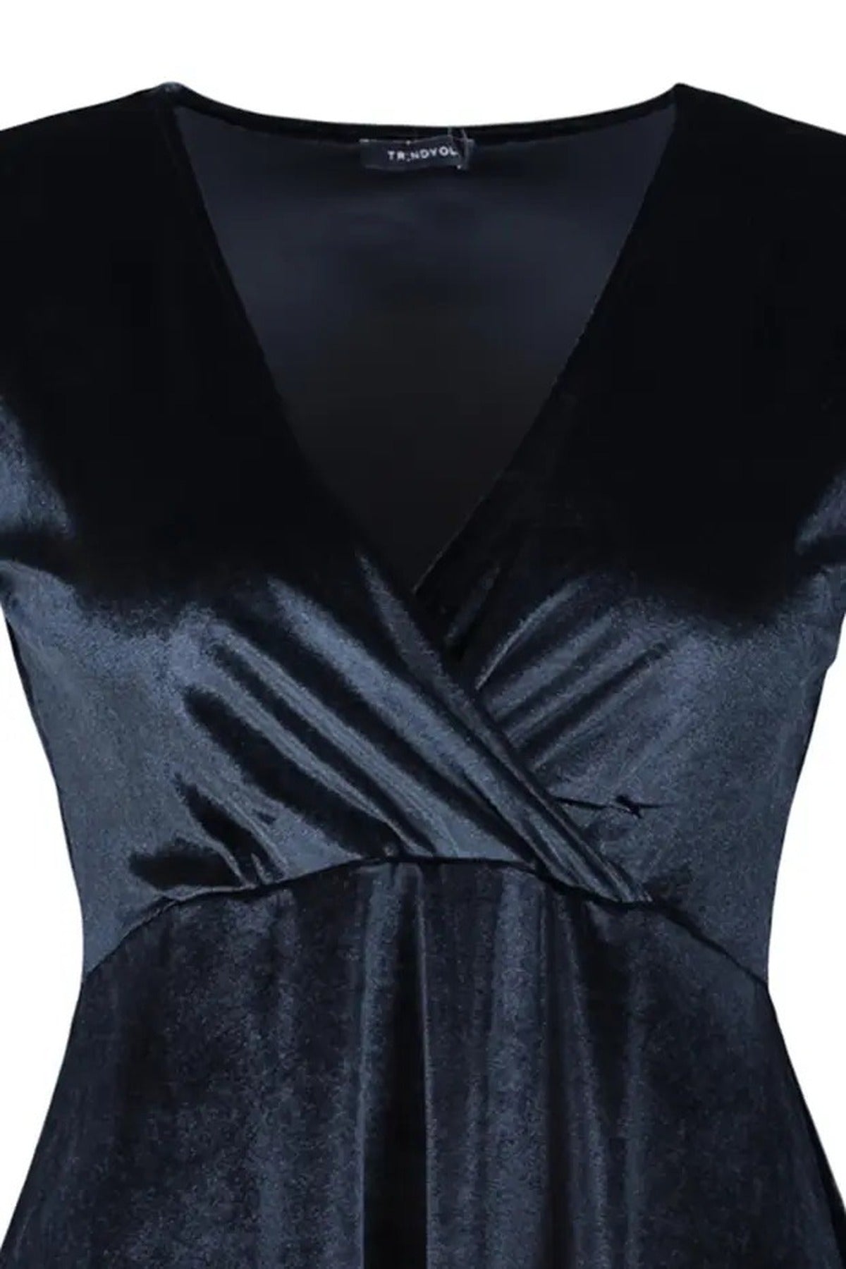 Wrap Collar Velvet Knit Dress