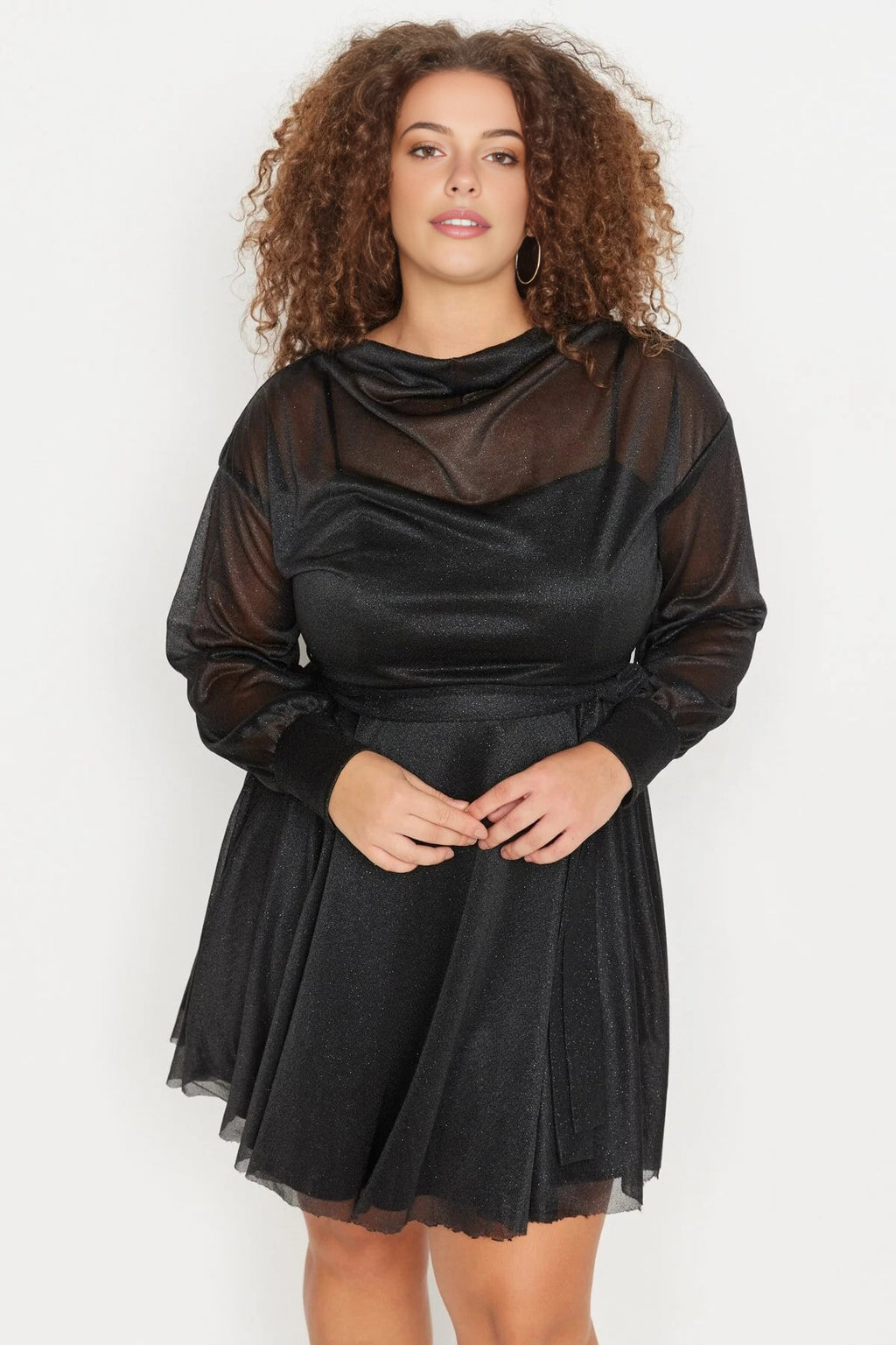 Skater Glitter Mini Knitted Dress