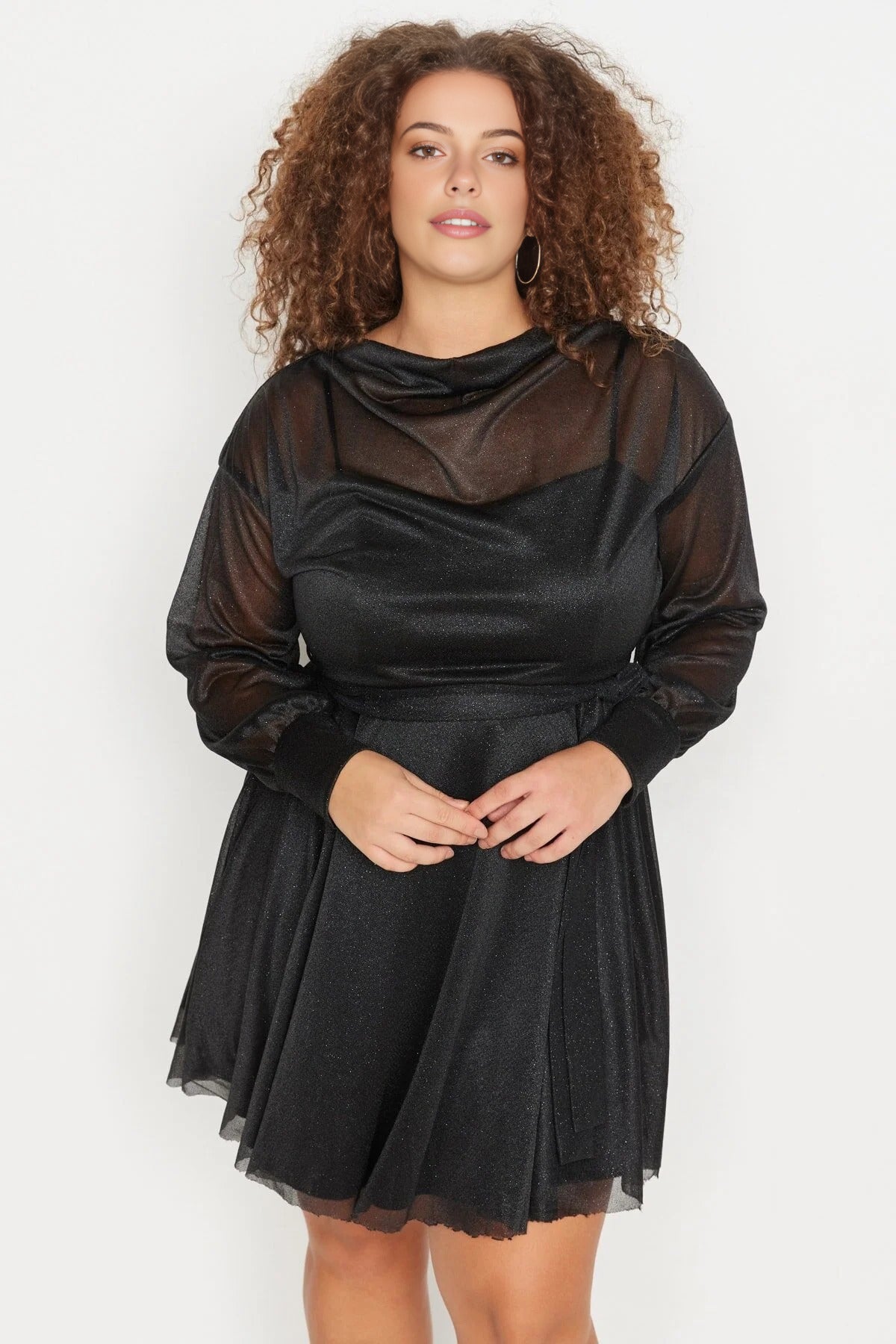 Skater Glitter Mini Knitted Dress