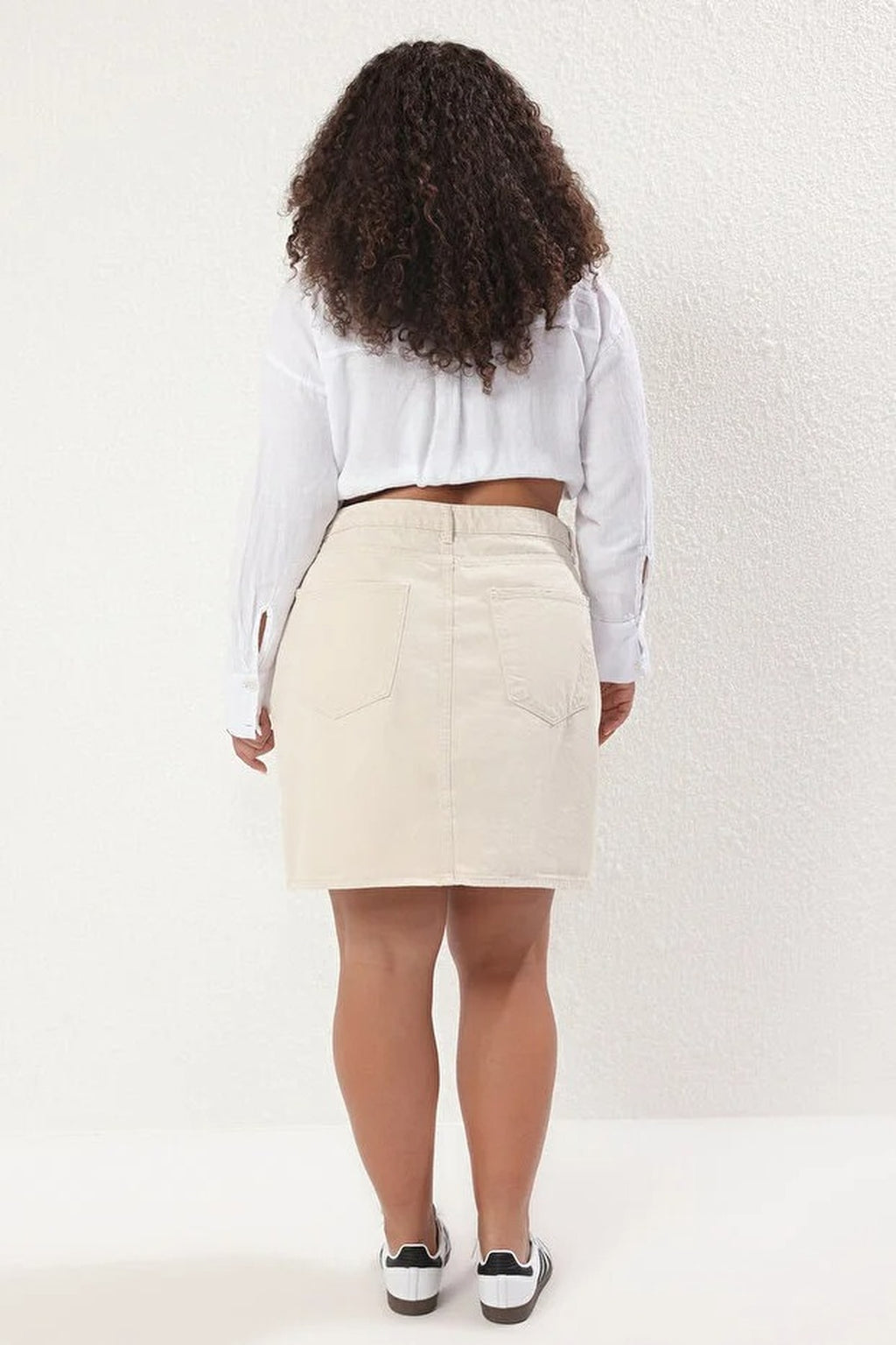 High Waist 100% Cotton A-Shape Denim Skirt