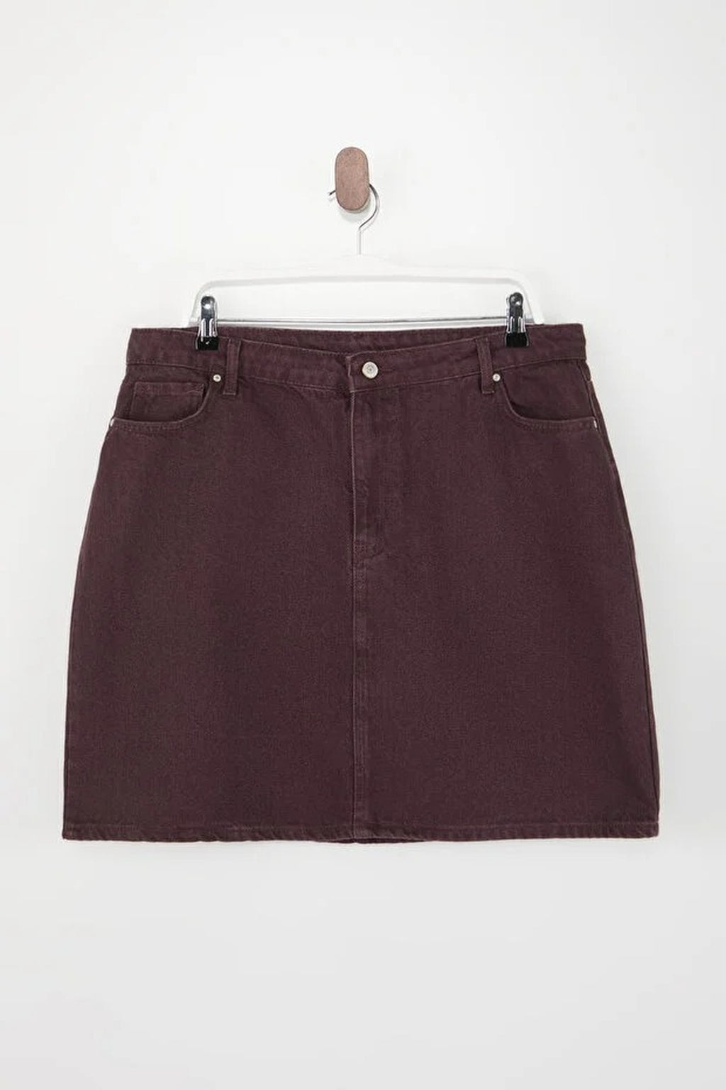 High Waist 100% Cotton A-Shape Denim Skirt