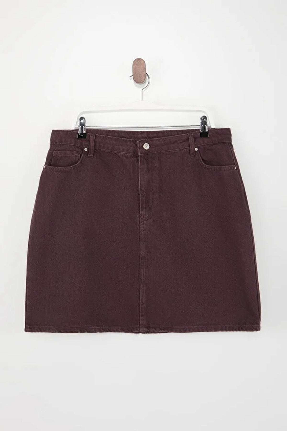 High Waist 100% Cotton A-Shape Denim Skirt
