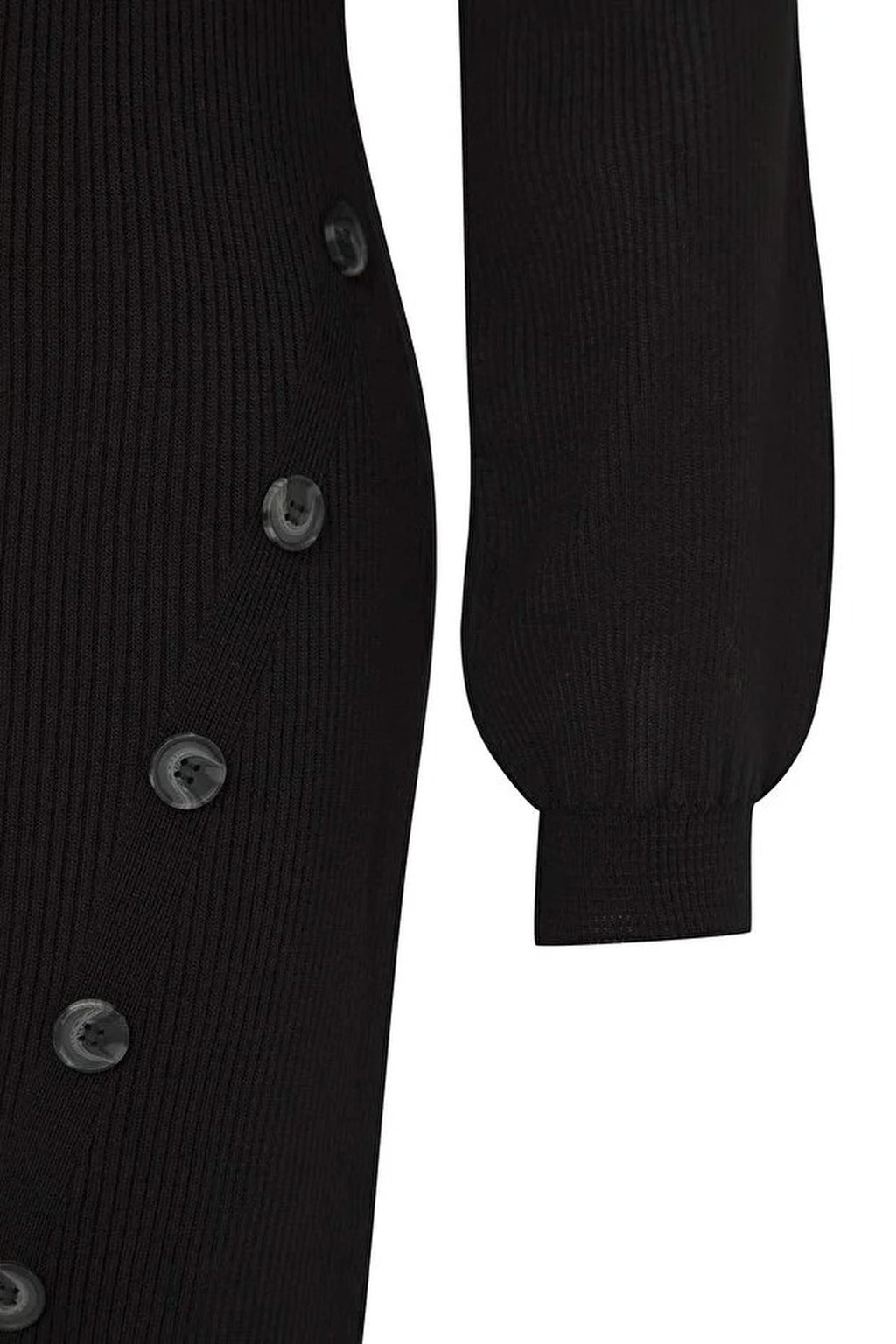 Button Detail Slit Knit Dress
