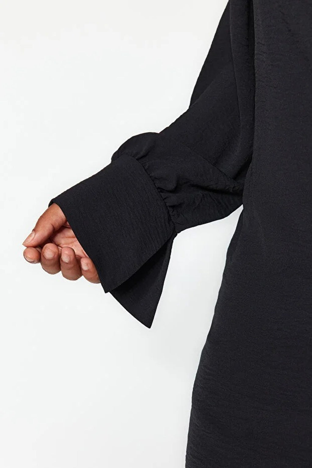 Double-Breasted Mini Long-Sleeve Shirt Collar Woven Dress